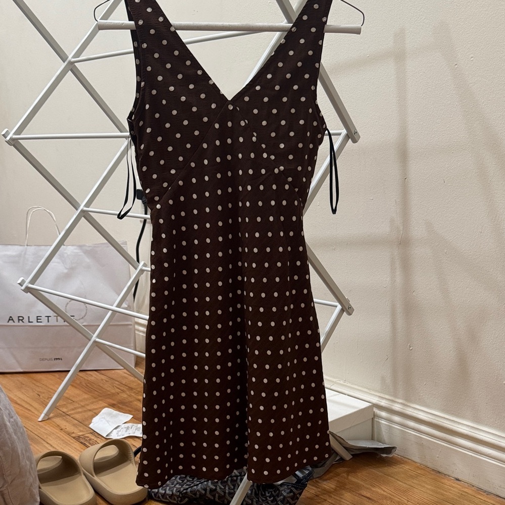 Princess Polly Brown Polka Dot Mini Dress